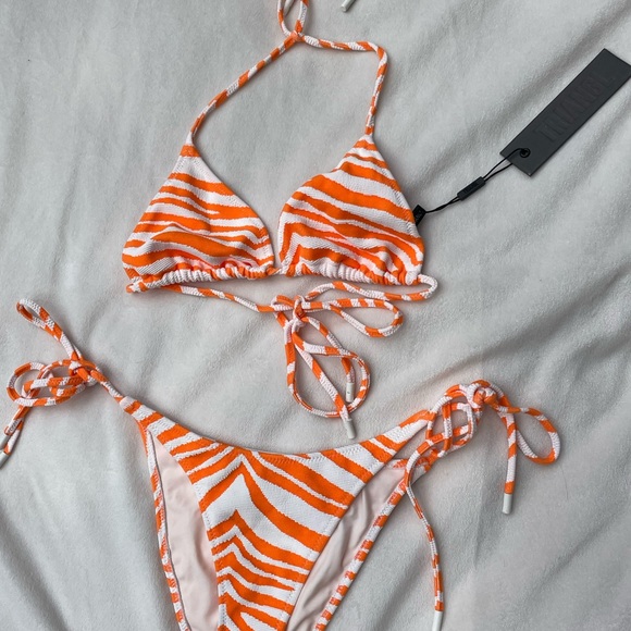triangl orange zebra bikini